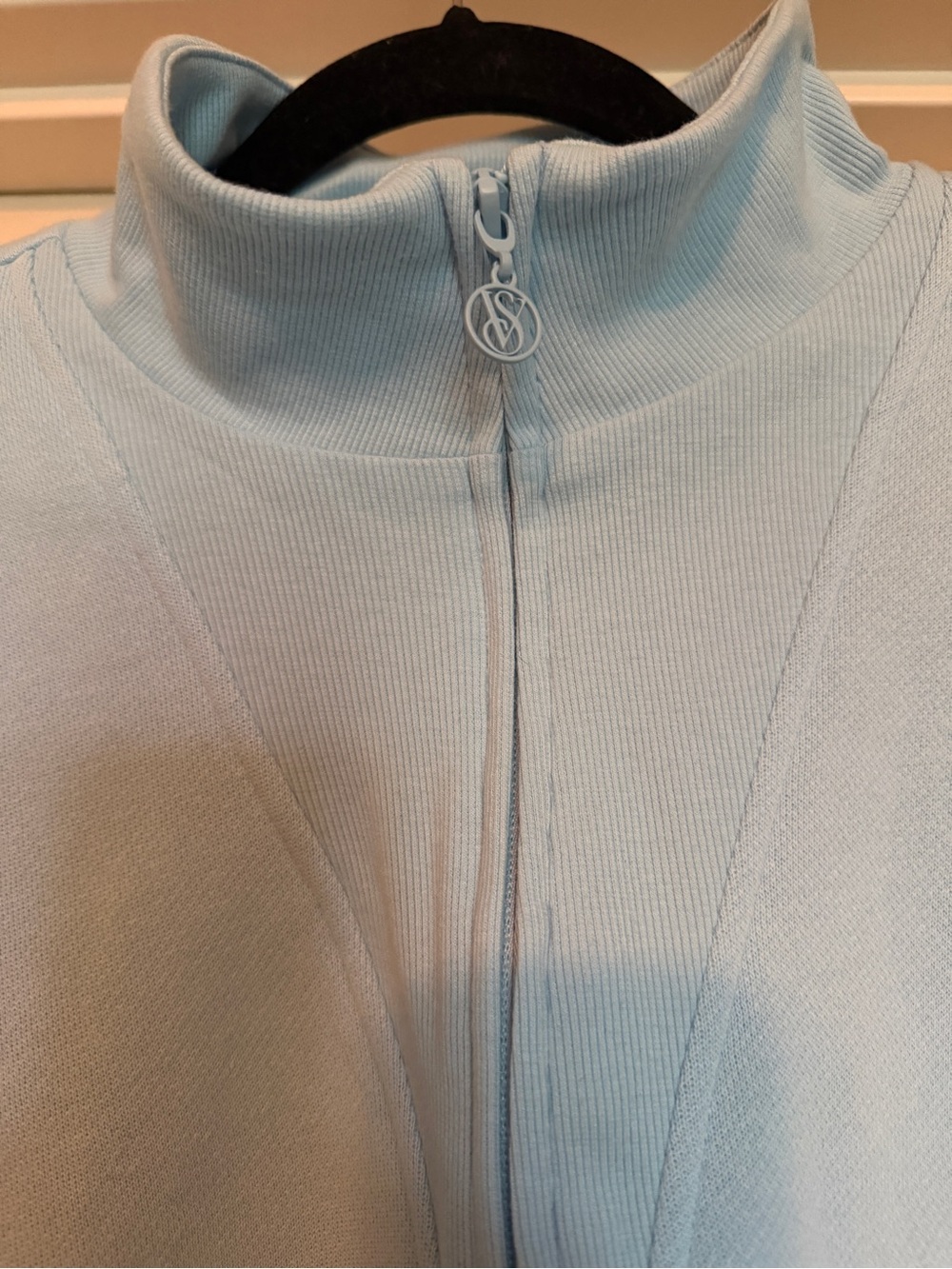 Victoria's Secret Light Blue Crop Quarter-Zip Pullover - Picture 4 of 6